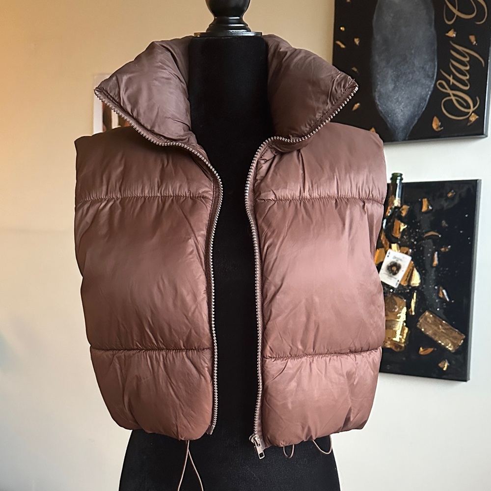 Women's Brown Puffer Vest
